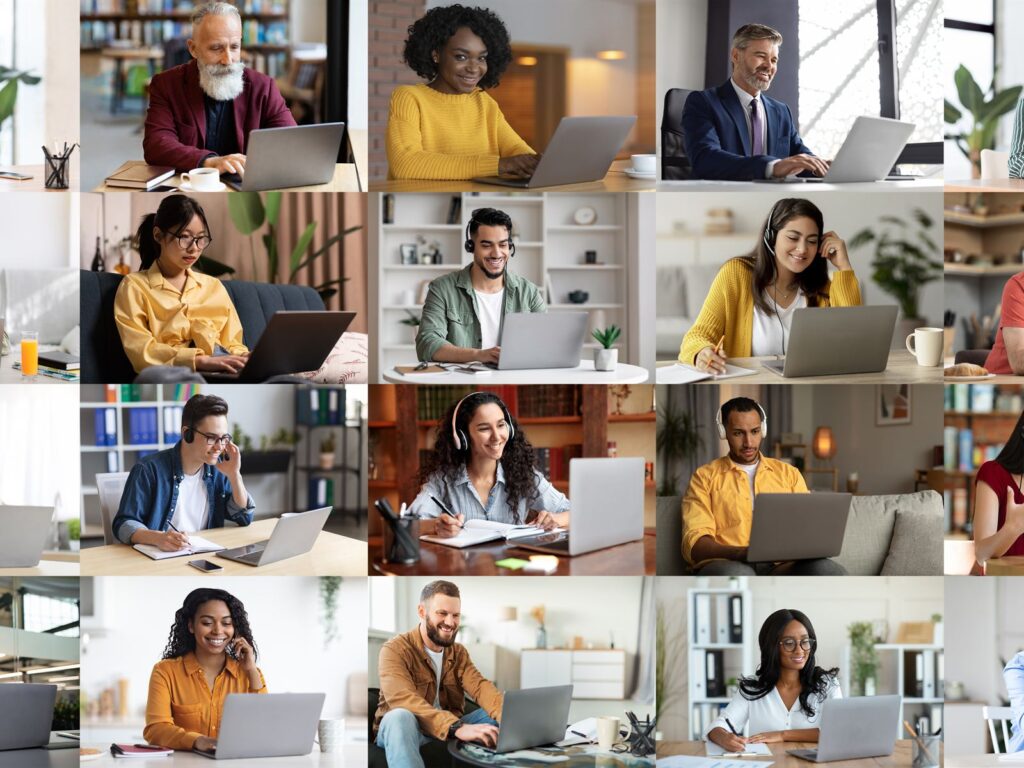 Hybrid worker joining a Microsoft Teams video call